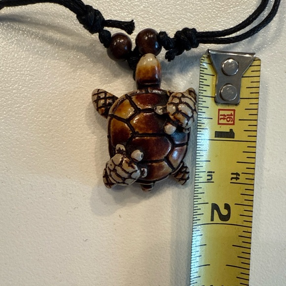 Carved Turtle Pendant Necklace - Picture 5 of 5